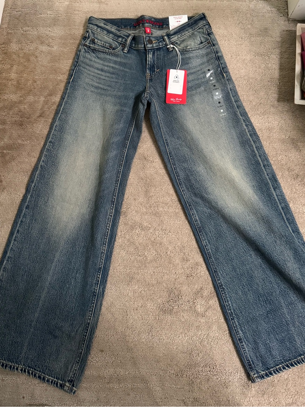 Lucky Brand Women's Wide-Leg Jeans in Washed Blue Denim